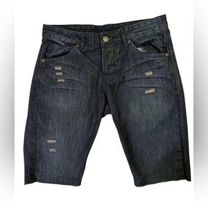 Tainted Denim Low Rise Denim Shorts Dark Wash  Ladies 30